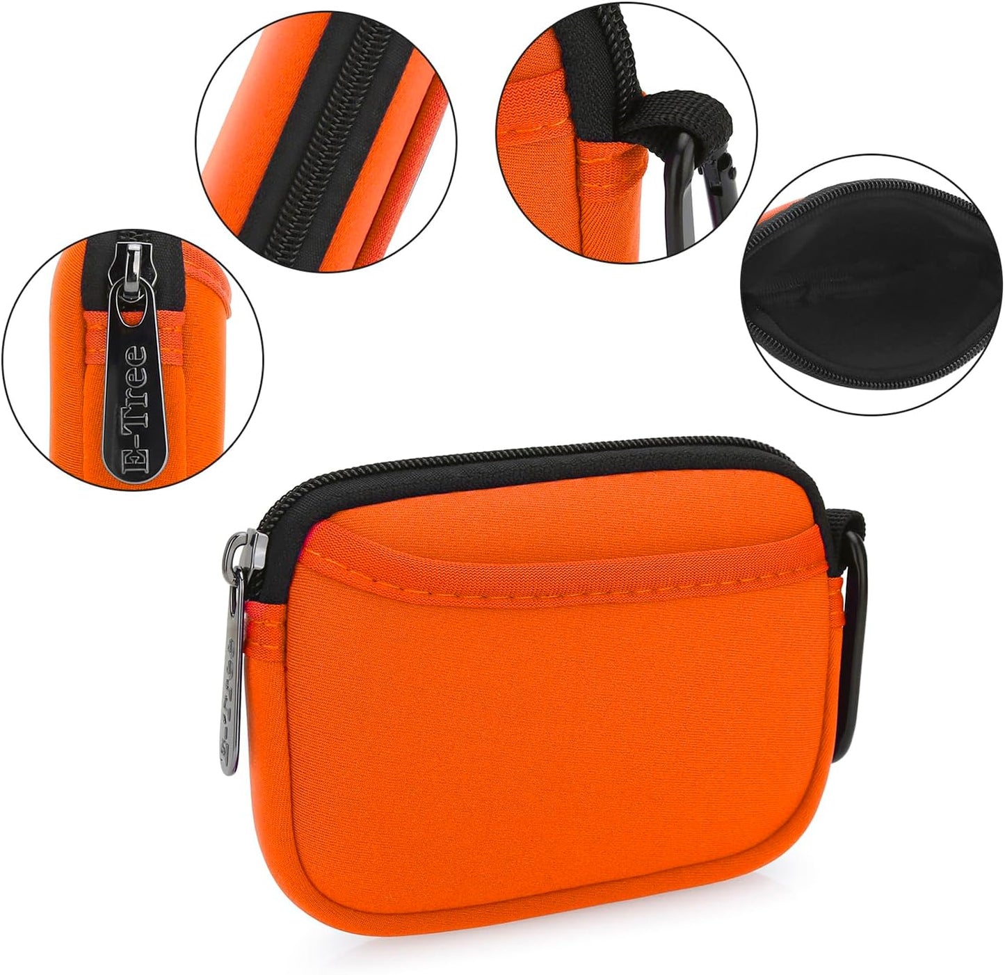E-Tree Mini Neoprene Pouch Case for Phone Charger Airpods Cables Earphones MagSafe Power Adapter Keys Keychain Small