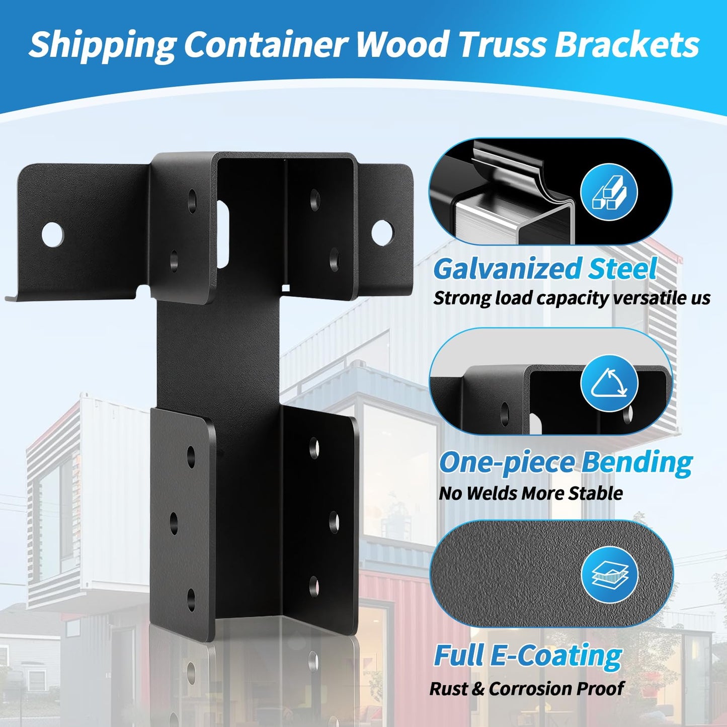 𝟐𝟎𝐏𝐂𝐒 Shipping Container Interior Brackets for 20ft Containers, Fits 2×4/2×6 Lumber, Shipping Container Bracket Self-Leveling Framing for Homes, Storage & Workshop Conversions