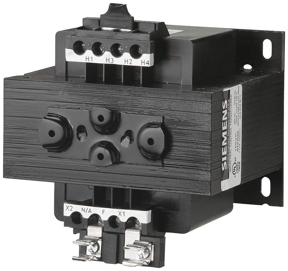 Siemens MT0200B Industrial Power Transformer, Domestic, 240 X 480 Primary Volts 50/60Hz, 24 Secondary Volts, 200VA Rating , Black