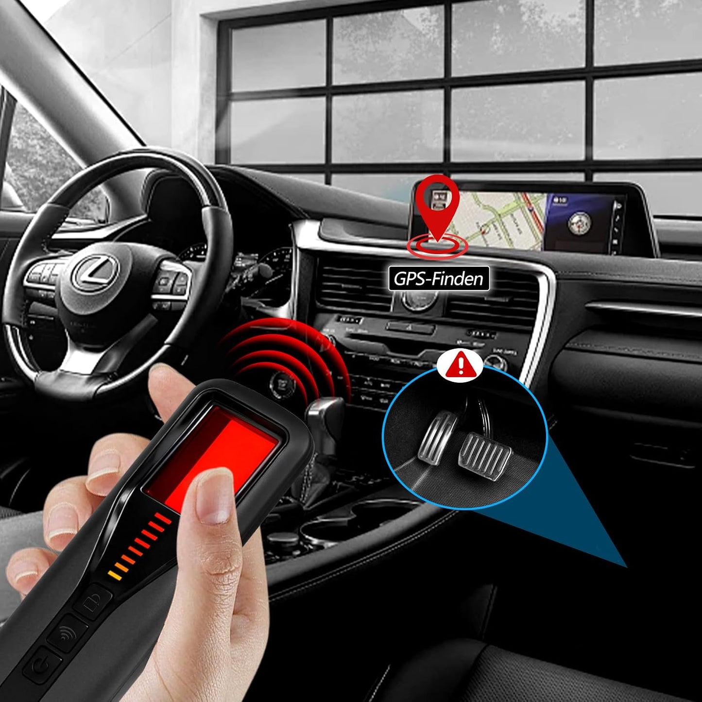jjxeqo Scanner,5-Level Adjustment,6 Hidden Camera Detector,GPS Tracker Detector,Wireless Signal Sensitivity Detection