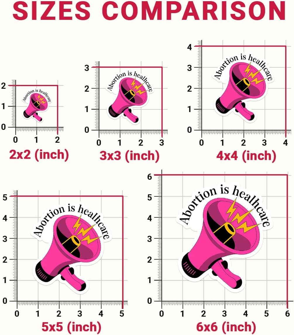 3 Pcs Abortion is Healthcare Vinyl Sticker, Pro Choice Megaphone Feminist Quote Die Cut Waterproof Sticker for Laptop