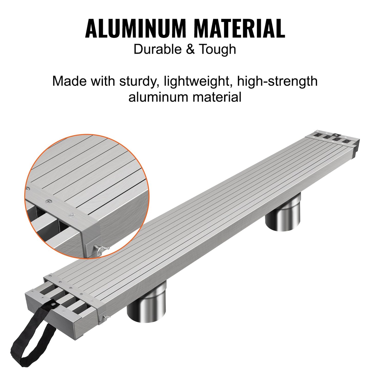 VEVOR Aluminum Telescoping Work Plank, 8-13FT, 500lbs Capacity, 12.5 inch Width, Scaffold Ladder Accessory