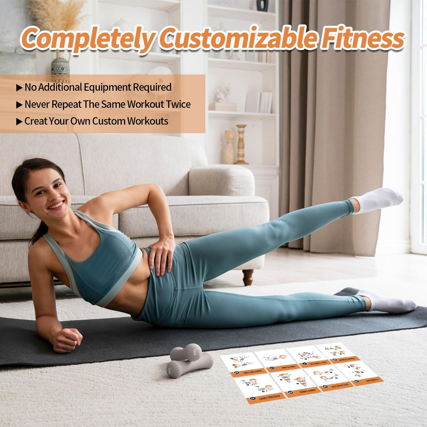 ELAORY Stability Ball Workout Cards, 62 Exercises Cards Deck Large Size 5" x 3.5" Fitness Cards for Women & Men, Beginner Fitness Guide to Training Exercises at Home or Gym