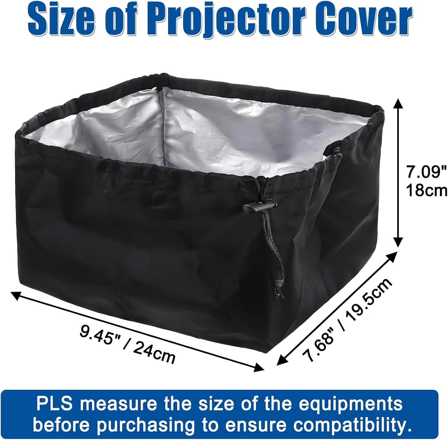 2-Be-Best 9.4" 7.6" 7" Projector Dust Cover, Small Projector Cover Dust-Proof Waterproof Protector for Projectors on