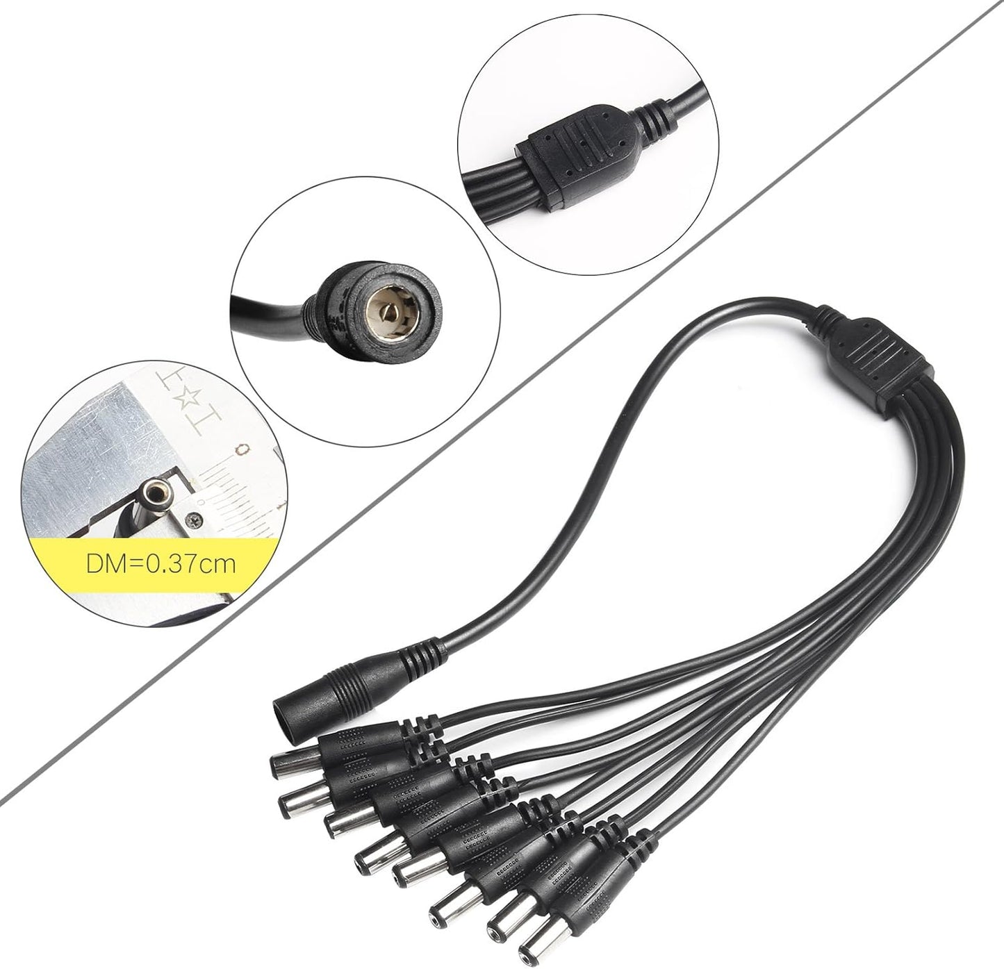 Fancy Buying 12V 5A 100V-240V 8-Way Security Camera Power Adapter AC to DC Power Splitter Cable FCC Certified LED Power