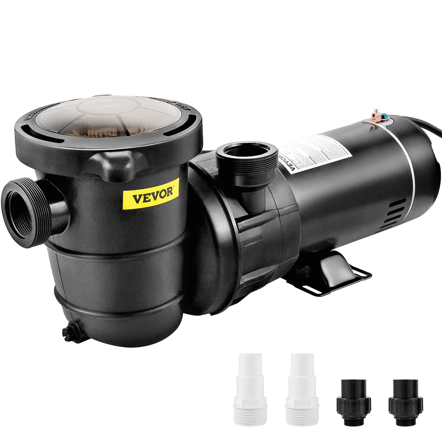 VEVOR Swimming Pool Pump, 2.0HP 115 V, 1500 W Single Speed Pumps for Above Ground Pool w/Strainer Basket, 5400 GPH Max. Flow, Certification of ETL for Security