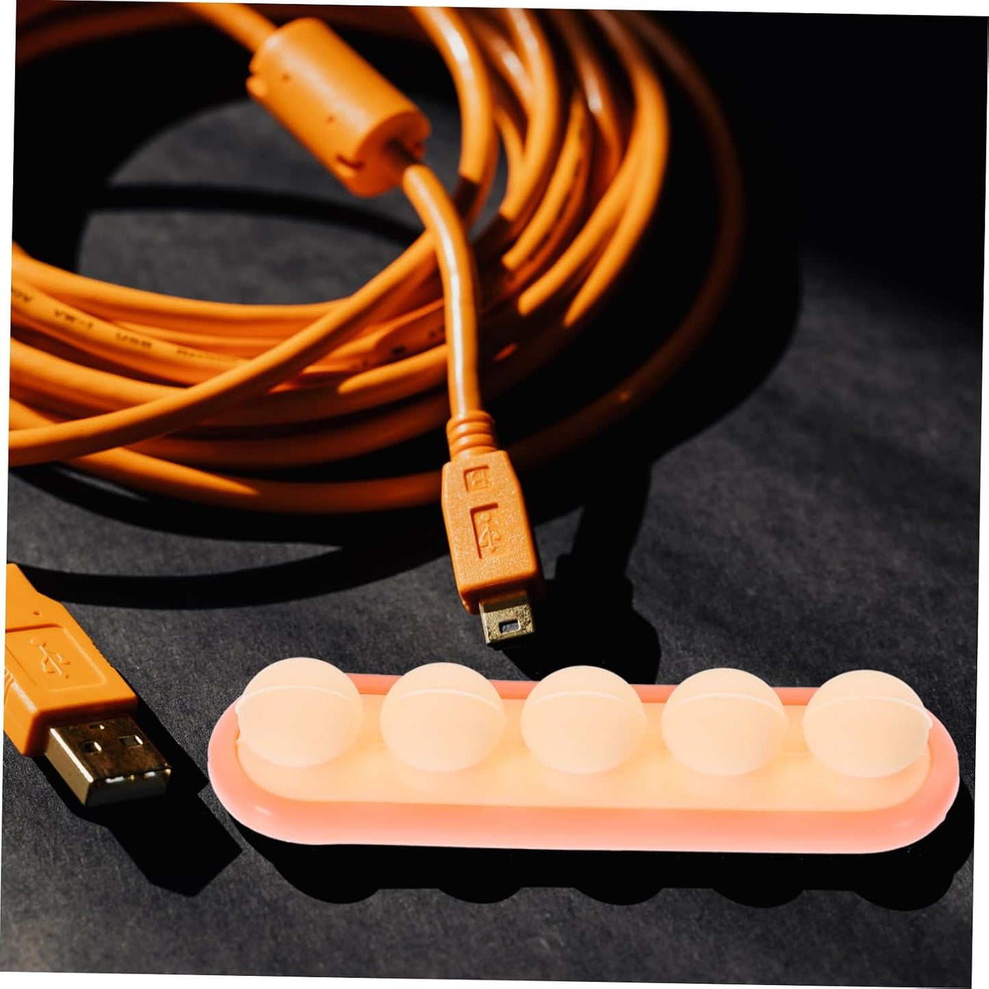 DOITOOL 2pcs Pea Shape Cable Organizers Versatile USB Cable Holders for Desk Car Nightstand Creative Design for Data