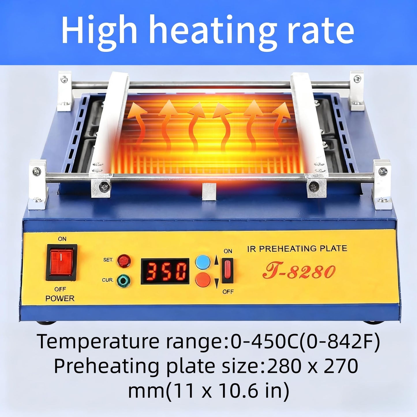 T8280 Soldering Station,1600W IR-Preheating Oven,Infrared Pre-Heating Rework Station PCB SMD BGA Solder Repair Hot Air Rework Station