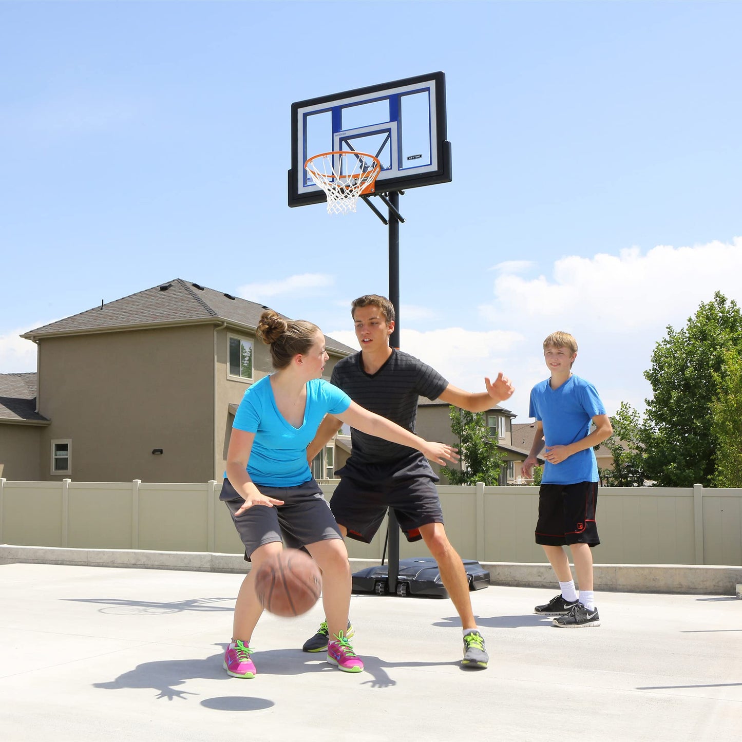 LIFETIME 90168 Portable Basketball Hoop 48-Inch Polycarbonate Backboard System, Blue