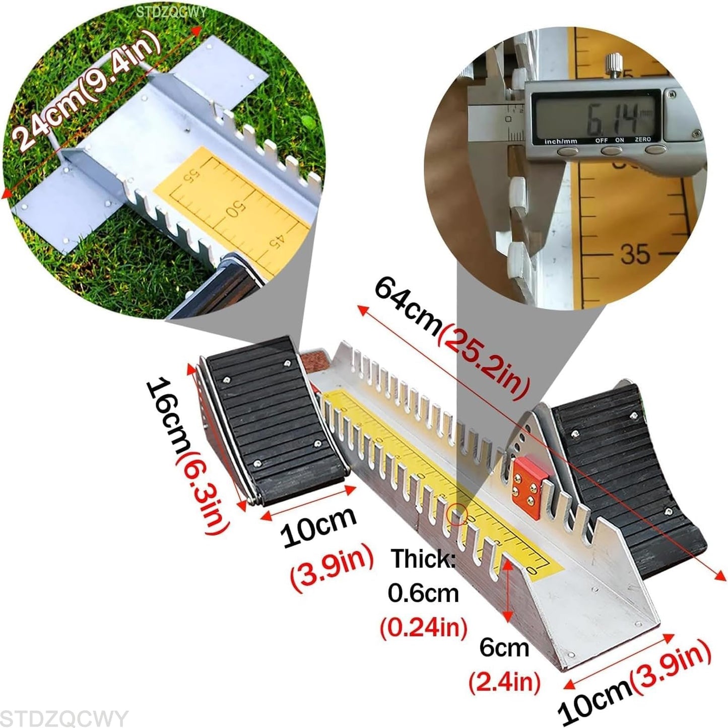 HYUIO 25in Starting Blocks, Track and Field Multi Function Track Blocks for Sprinting 6 Angle Adjustable Aluminum Track Starting Blocks for Athletics Plastic Runway Cinder Track