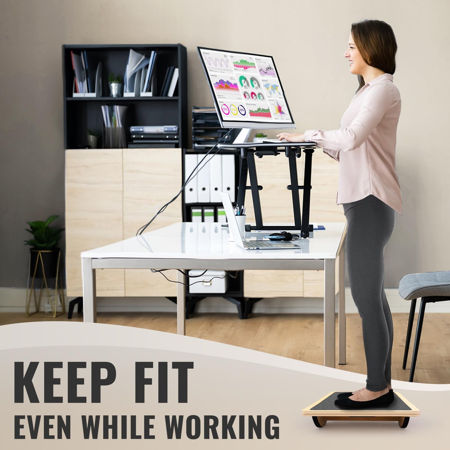 Balance Board Professional Wobble Board for Adults Anti-Slip 350LBS Balance Boards for Physical Therapy Standing Desk Core Strength Wooden Balance Board Rocker Board