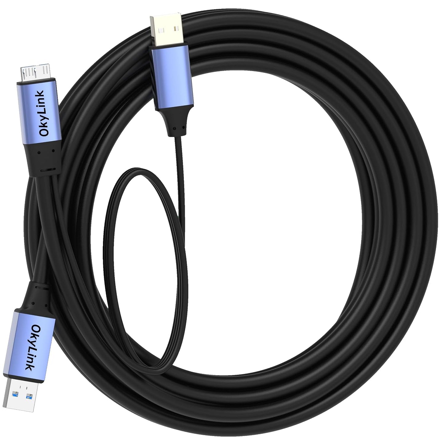 3.0 (3.2 1) 5Gbps 15ft(5M) OkyLink USB Gen A to Micro-B Male to Male Data Cable, High Speed Transfer, for External Hard