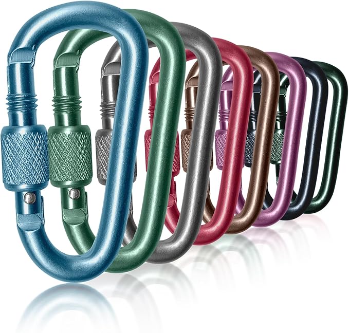 Carabiner, 2 inch D-Ring Locking Carabiner Clip, Snap Hook Sport Accessories for Outdoor Camping Hiking