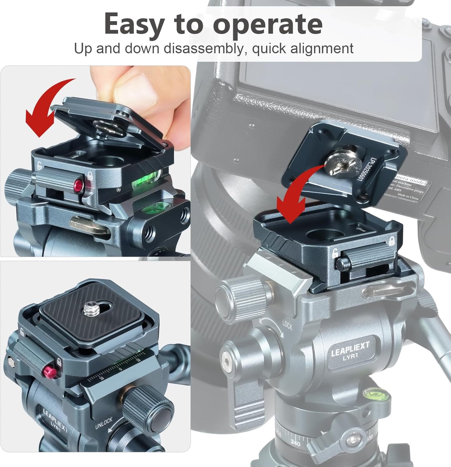 LEAPLIEXT 1/4" 3/8" Professional Camera Quick Release Plate Kit - Metal Arca Swiss Quick Release System with & Screw