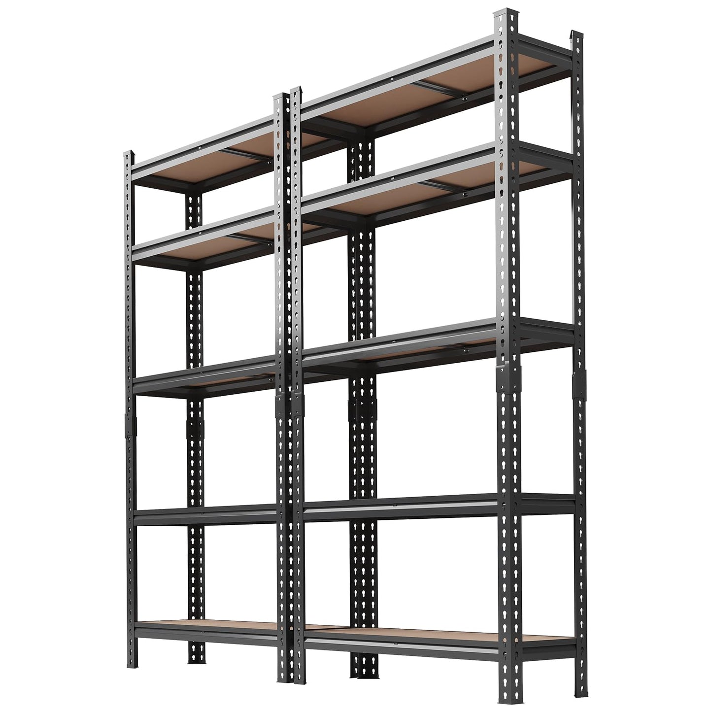 Patikuin Heavy Duty 5-Tier Adjustable Metal Storage Shelf - Boltless Industrial Utility Rack for Garage, Pantry, Kitchen, Warehouse - 72" H x 35.5" W x 12" D, Single Layer 400LBS, Set of 2,