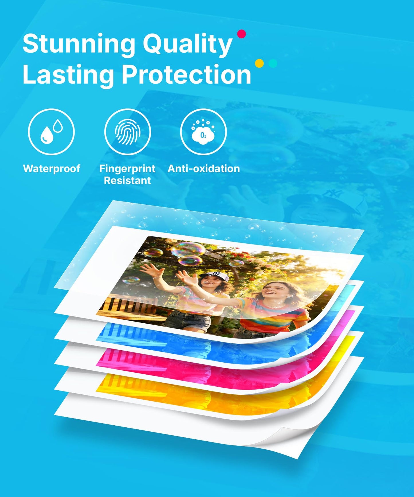 Liene Pearl N200 Pro Portable AI Photo Printer, Instant Mini Picture Printer for iPhone Smartphone, Thermal Dye Sublimation, Bluetooth Sticker Maker 50 Sheets 2x3 Adhesive Paper & 5 Cartridges, Gold