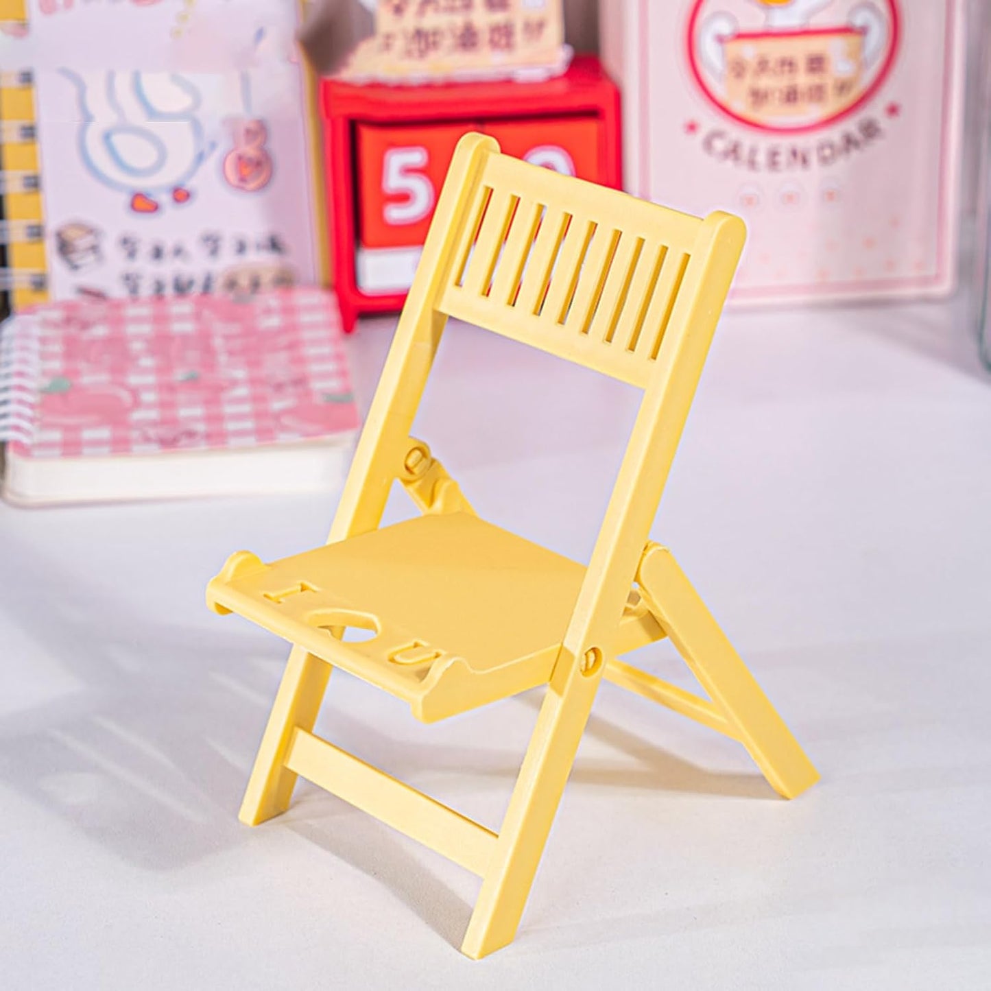 BOGEEL Foldable Chair Phone Stand Portable Holder and Adjustable Phone Stand for Smartphones,Plastic