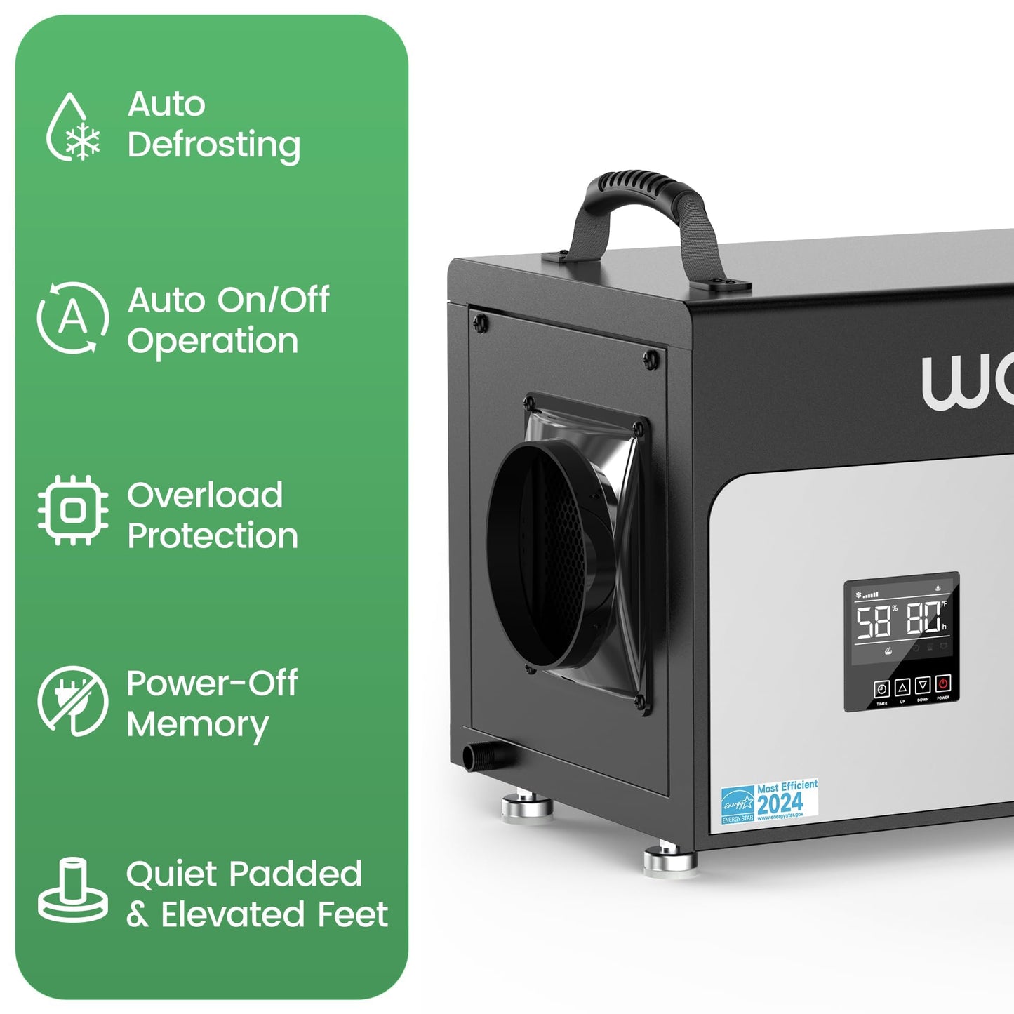 Waykar 130 Pints Energy Star Most Efficient Commercial Dehumidifier with Pump and Drain Hose for Crawl Spaces, Basements, Ducted Industrial Use, and Water Damage Unit - 5-Year Quality Coverage