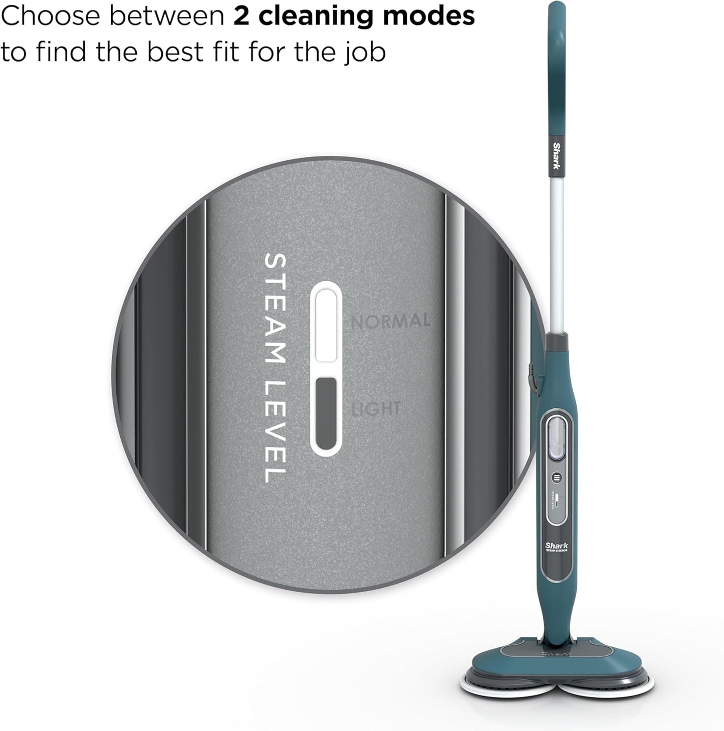 Shark Steam & Scrub Hard Floor Steam Mop - All-in-One Cleaning with 2 Steam Modes & XL Water Tank | Teal S8002BRN