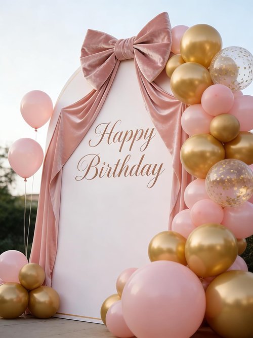 Giant 3D Pink Velvet Bow Decoration - 32"x250" | Elegant Door & Window Accent for Valentine's Day & Christmas