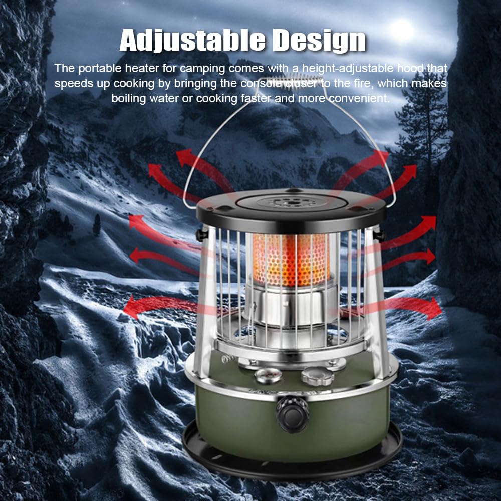 Portable Kerosene Heater, 4.5L Non Electric Radiant Oil Stove Space Heater with 360 Degree Heating and Adjustable Hood, for Indoor Camping Emergency