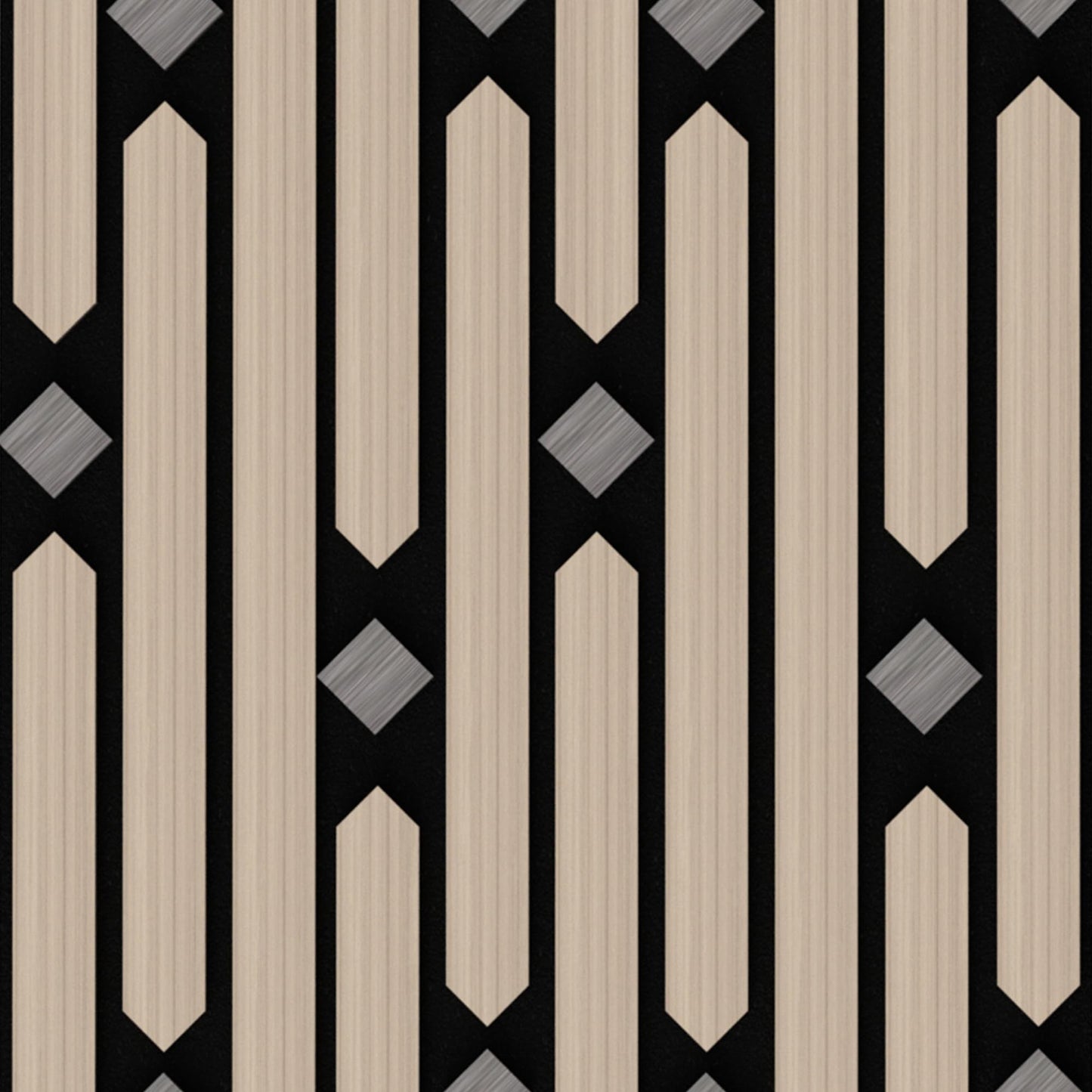 PVC Acoustic Wall Panels, Geometric Sound-Reducing Panels with Built-in Acoustic Layer, 23.6 × 47.2 Inches, 4 Panels per Box, Modern Decorative Wall Panels (Grey) (Natural)