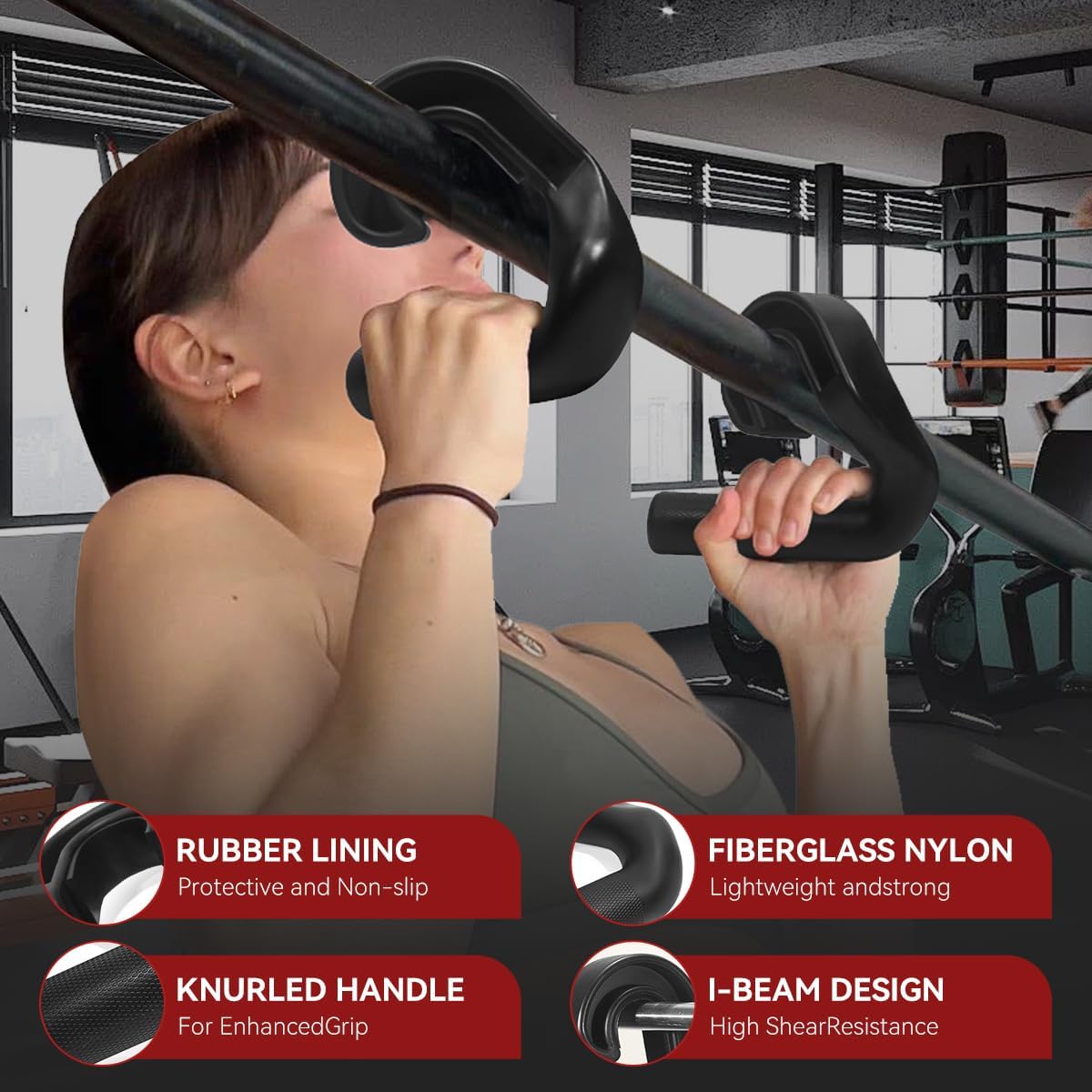 Neutral Grip Pull Up Handles 45° - Angles 90 Grips for Relieve Wrist Stress - Non-Slip Pull Up Grips - for Pull-Ups Deadlifts - Fits Pull Up Bar Grips & Barbells Home Gym Enthusiasts (45°)