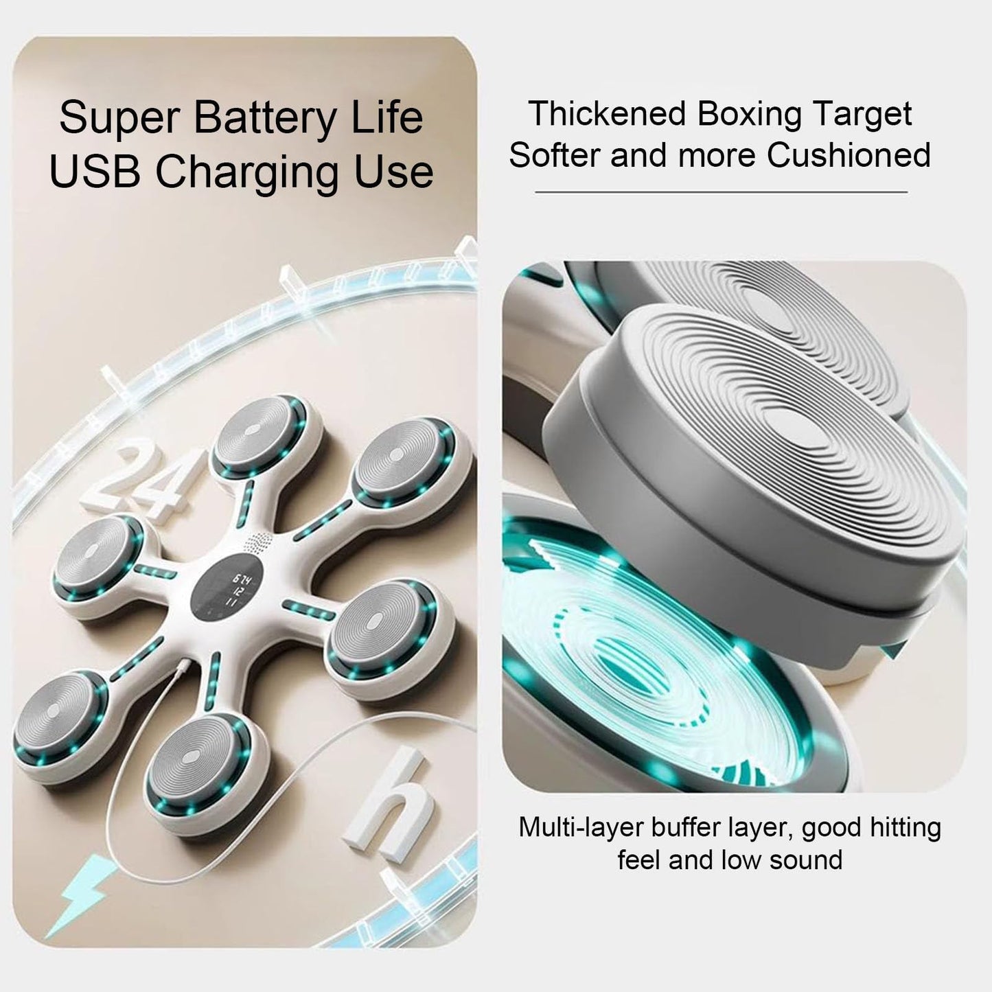 pealiritansemen Music Boxing Machine, Family Interactive Musical Boxing Machine, Wall Mounted Boxing Trainer, with Timing & Counting Functions, for Game Room, Gym