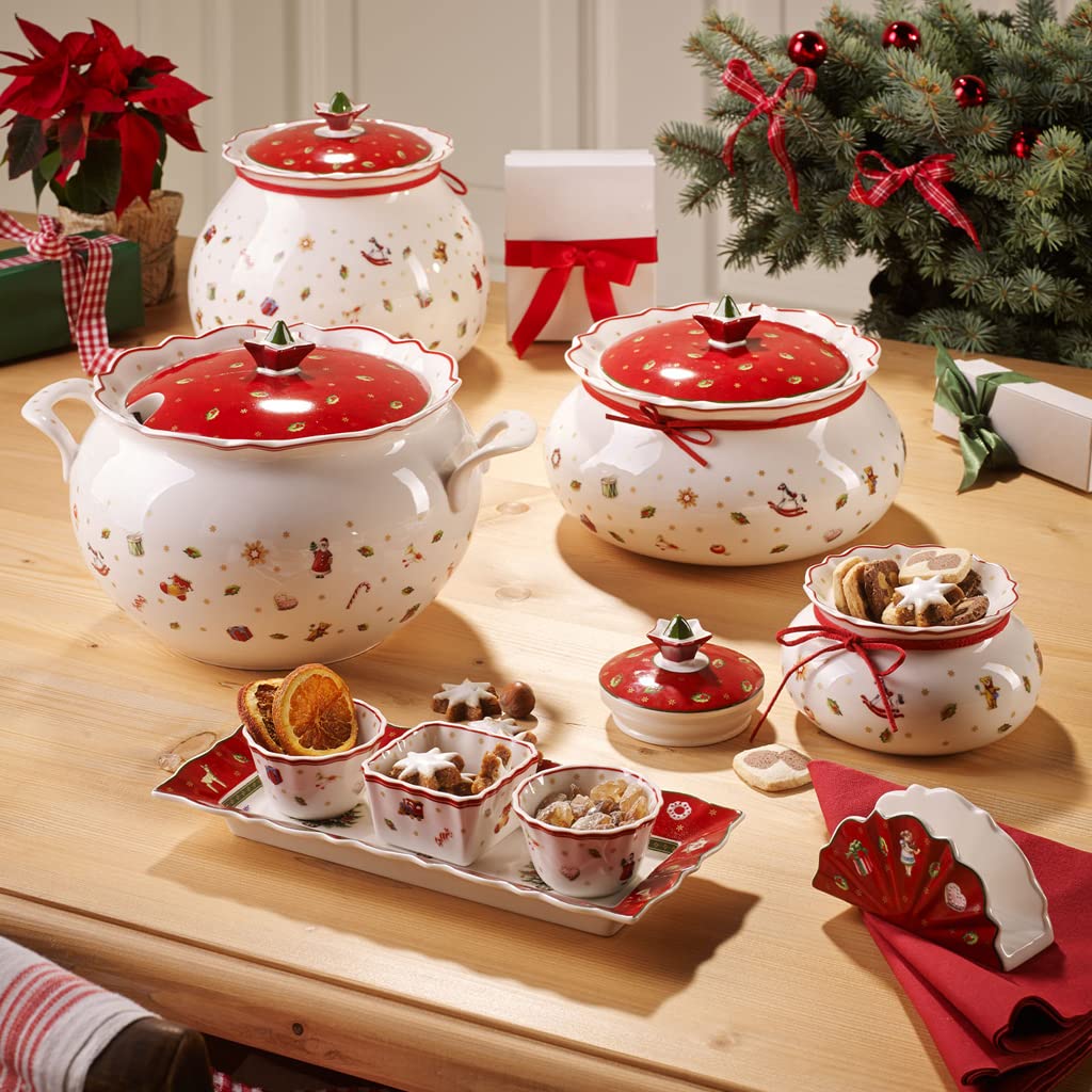 Villeroy & Boch 14-8585-4556 Toy's Delight Box Small, Porcelain, White/Red