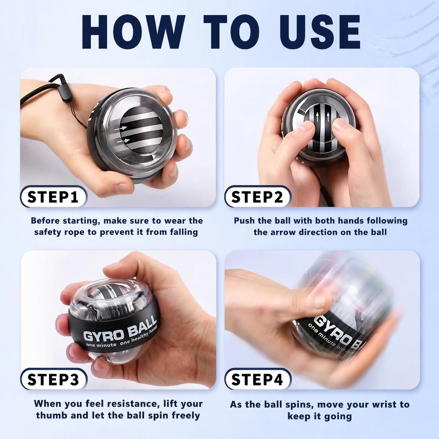 WildWhale Gyro Ball Wrist Trainer, Torque Ball Hand Exerciser, 2026 Gyroscope Ball Forearm Strengthener, Finger Muscle Exercise