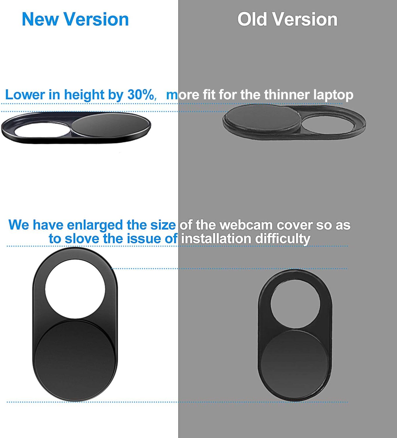 CloudValley [6-Pack] 0.023 inch Upgrade Magnetic Webcam Cover, Metal Camera Cover Slide for Mac, iPad, MacBook Pro