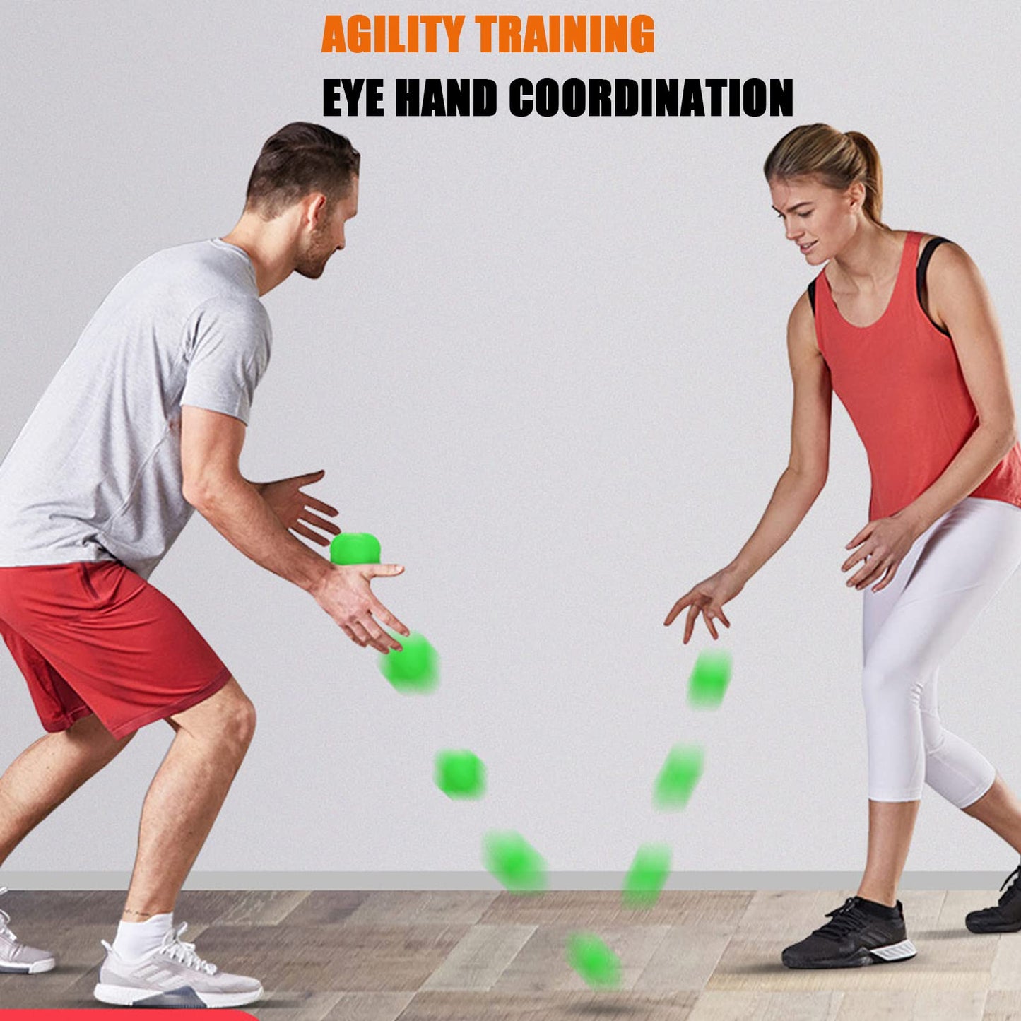 AIRLAXER Reaction Ball,Reflex Ball for Hand Eye Coordination Training,2.83 inch,Pack of 3-Orange,Yellow,Green