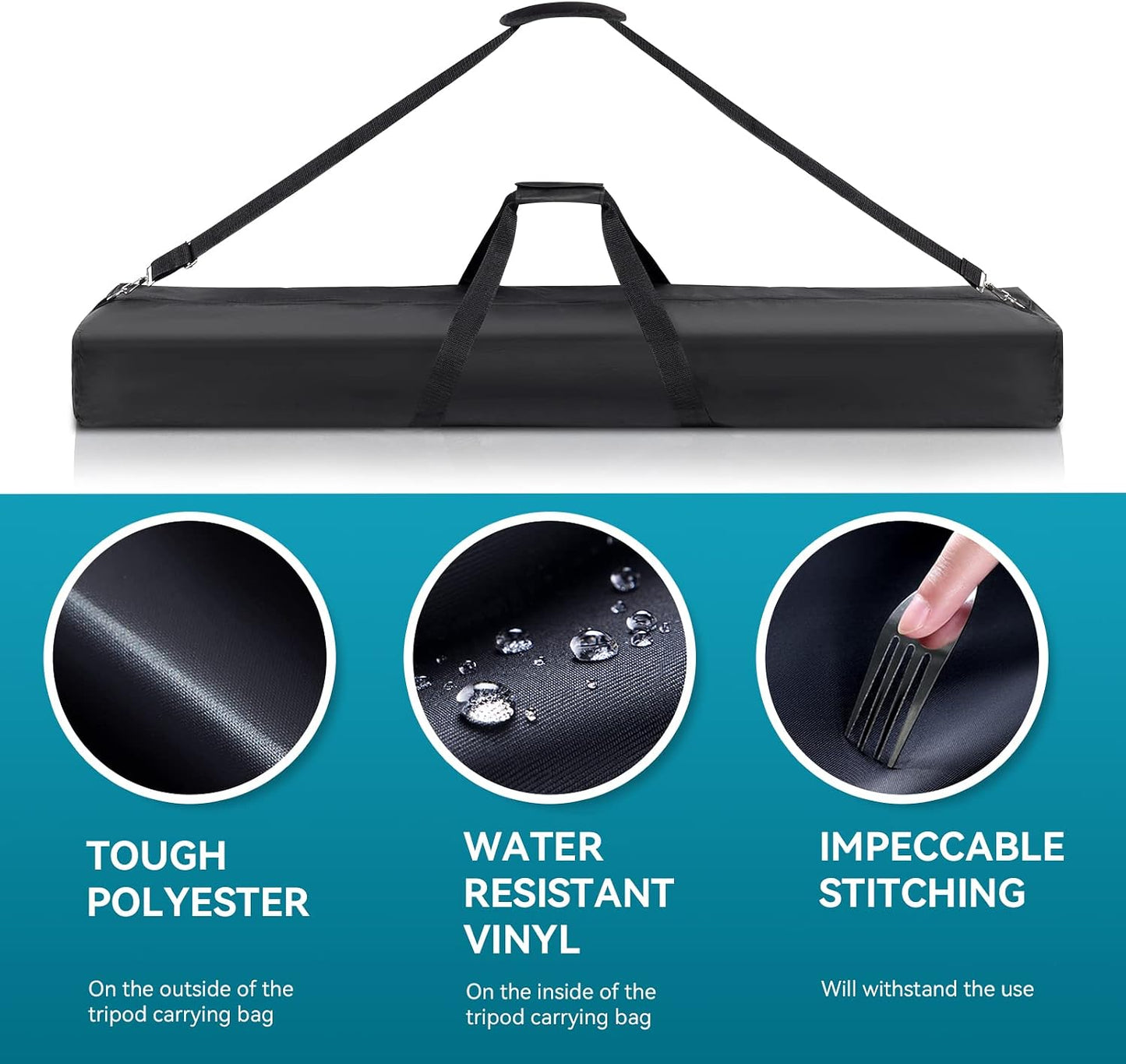 48" Long Tripod Carrying Bag for Speaker and Light Stands, Mic/Microphone Poles - with Adjustable Shoulder Strap, Heavy