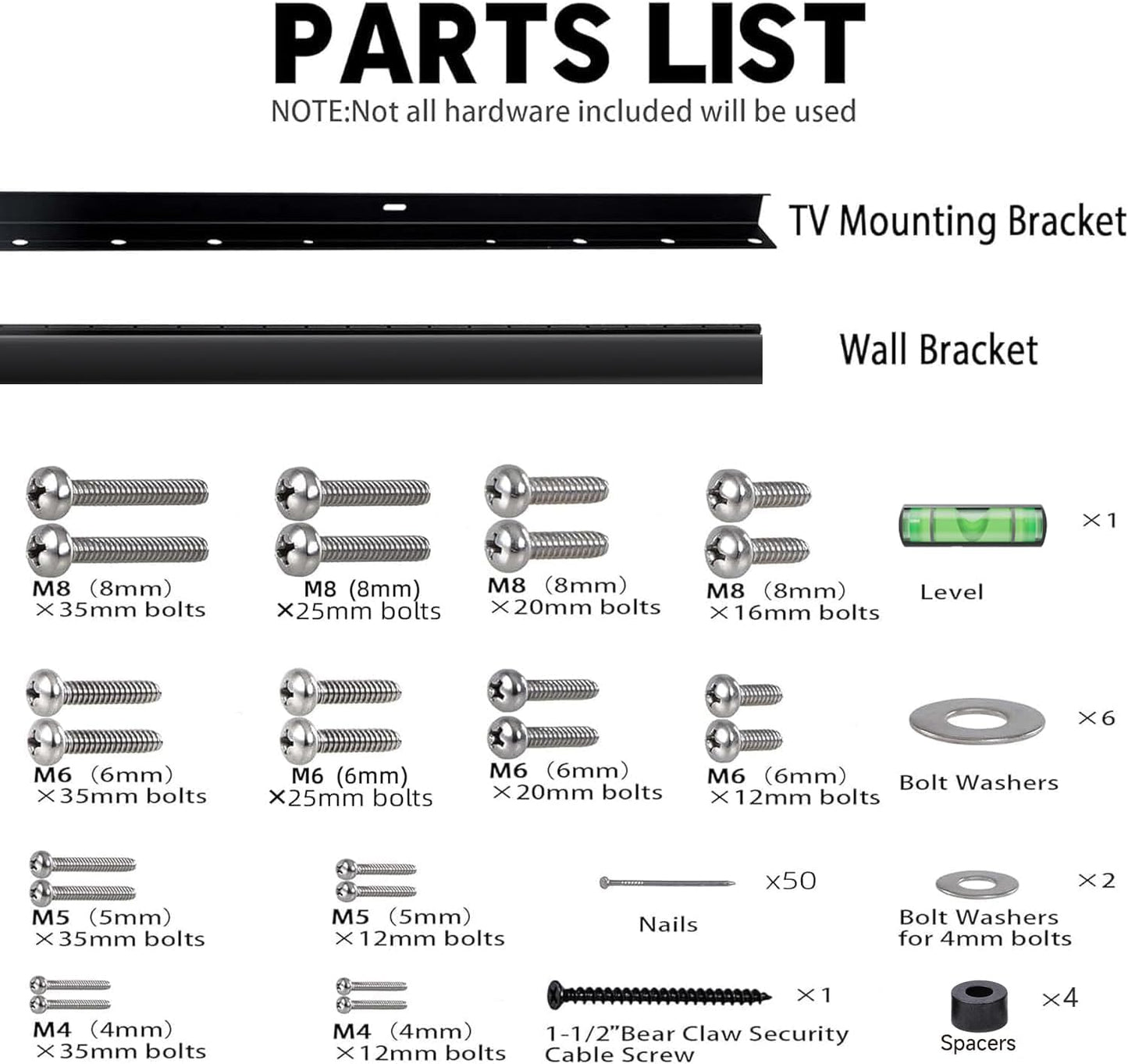 Auoace 32 75 inch 150 lbs, No Stud TV Wall Mount, to Drywall Studless TV Bracket, up to No Damage, No Drill, No Screws