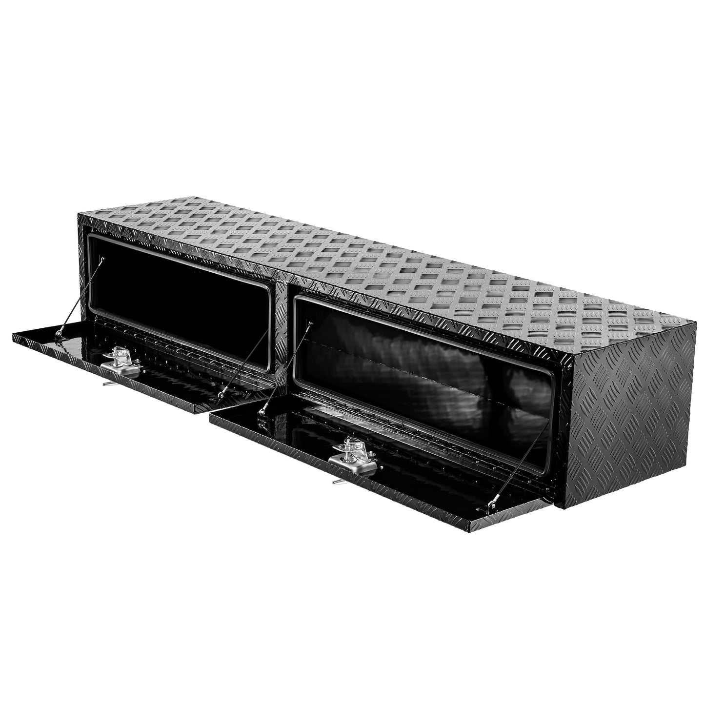 GarveeTech 72 in Truck Tool Box Heavy Duty Aluminum Storage Tool Box, Tool Chest Organizer w/Lock and Keys For Pickup, Truck Bed, RV, Trailer, Waterproof Black Box, 72 in x 16 in x 13 in