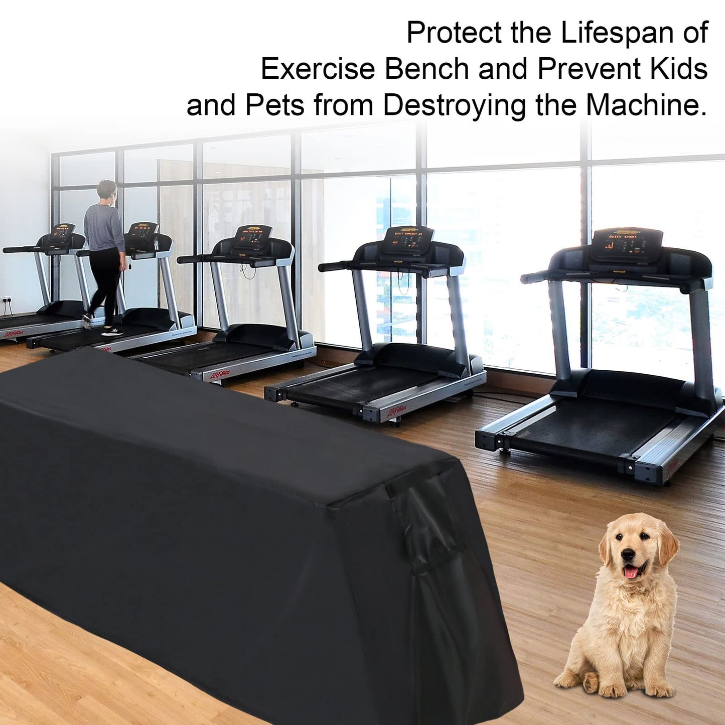 Weight Bench Cover - Exercise Workout Bench Cover Waterproof Protective Covers for Sit-Up Board - 55"L×18"W×16"H, Black