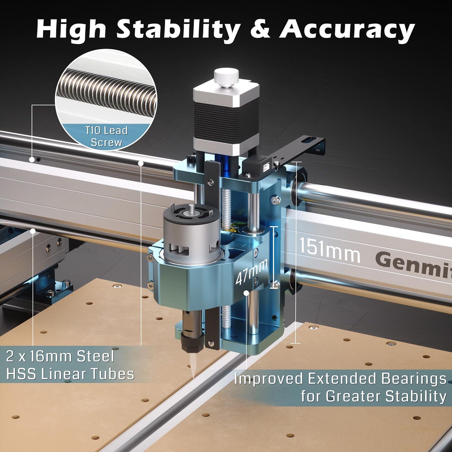 Genmitsu CNC Router Machine 4040-PRO + X-axis Extension to 6040 Kit + Threaded Inserts 2040 MDF Spoilboard