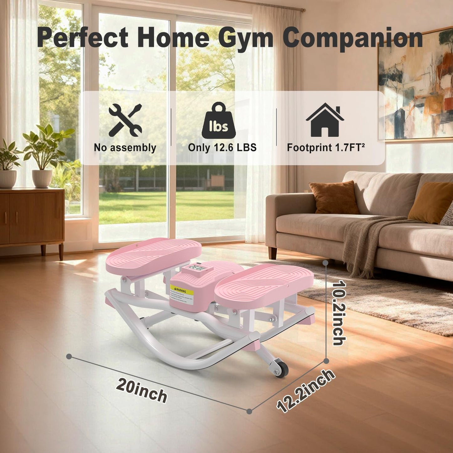 HOTWAVE Rock Stepper, The Rock Stepper Side to Side Exercise Machine – 350 lb Capacity, Oversized Pedals, Low Impact 3D Lateral Stepper for Home Workout