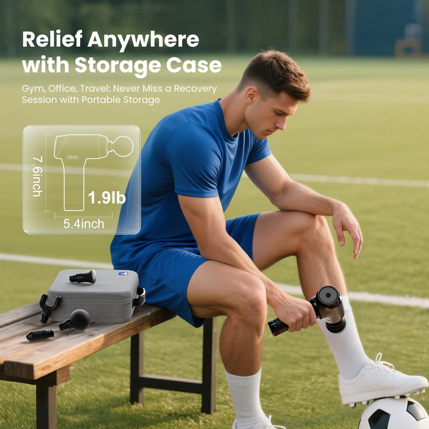 BOB AND BRAD T2 Massage Gun, Deep Tissue Percussion Muscle Massage Gun for Back and Neck, Upgraded 4000 mah Battery, HSA Handheld Electric Back Massager for Athletes Pain Relief FSA Eligible