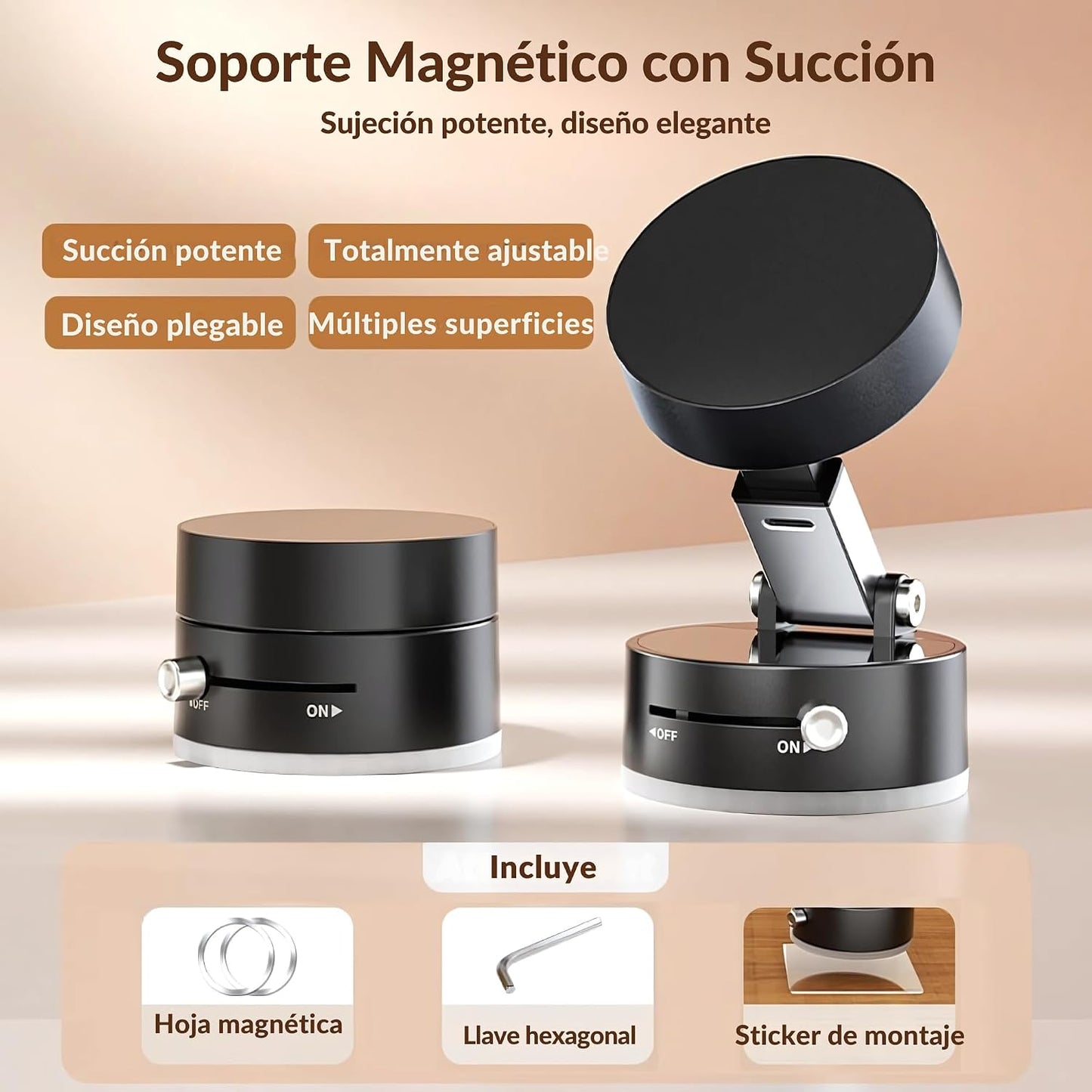 ASTHAN 360 Vacuum Magnetic Phone Holder, Suction Car Mount, MagSafe Compatible Cell Phone Holder