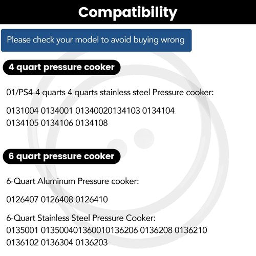 09936 Pressure Cooker Sealing Ring, Overpressure Plugs Fit for Presto Pressure Cooker, (2 Packs) Model 4 Quart 6 Quart, Replace 0126002 0136102 0136403 0136304 0136001 0216001