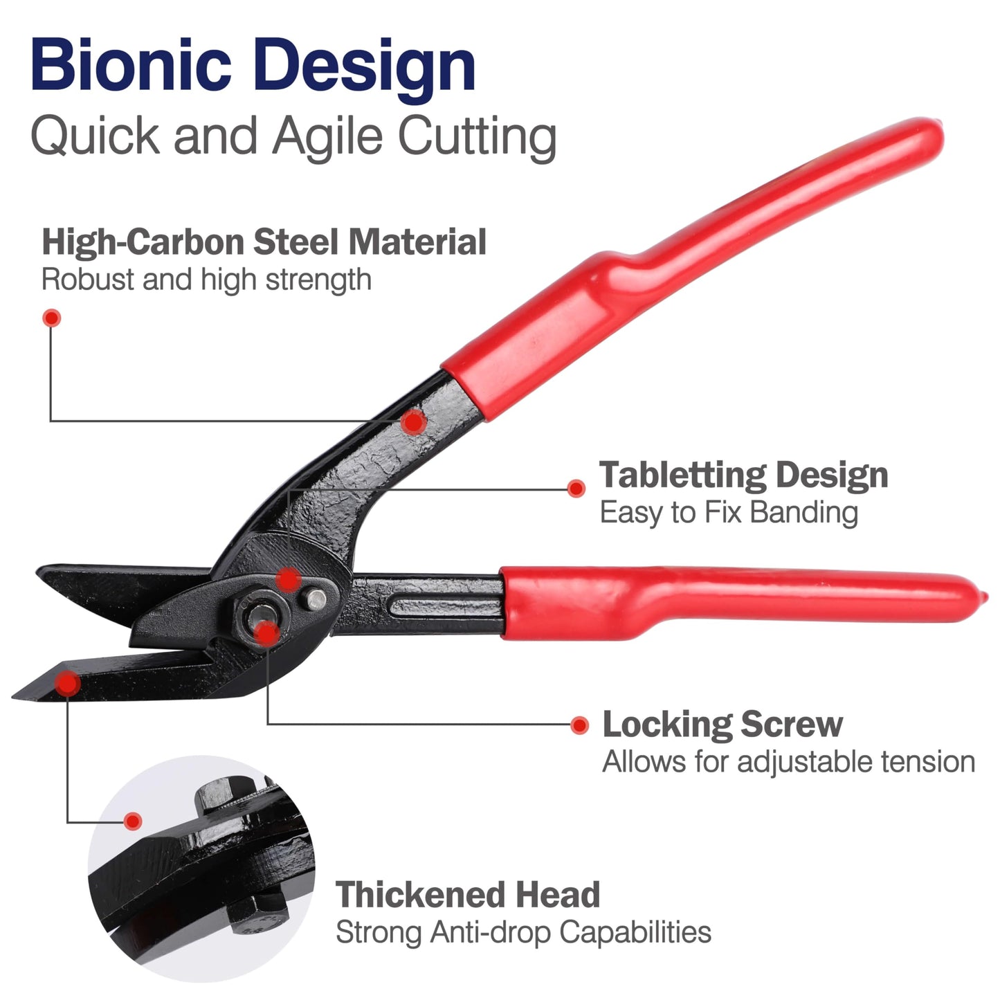 3 in 1 Premium Steel Banding Strapping Kit-Heavy Duty Banding Tools for 3/8"~3/4" Metal Banding, Include Tensioner Tool, Strapping Sealer & Crimper, Strapping Cutter for High-Strength Package Packing