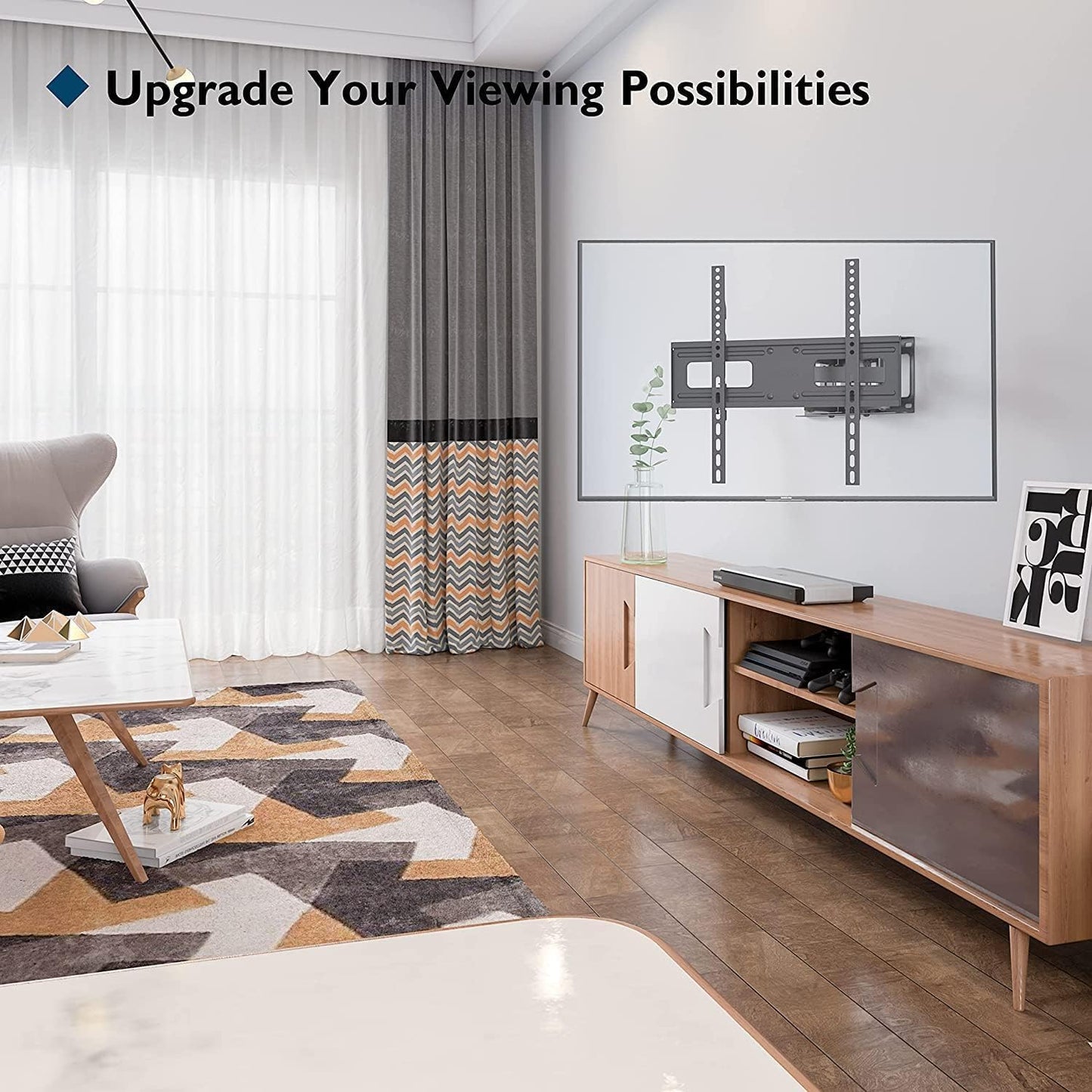 BONTEC 23-70 Inch 99 lbs, 400x400mm, 16" Full Motion TV Wall Mount for TVs, Hold up to Max VESA Swivel Tilt Dual Arms