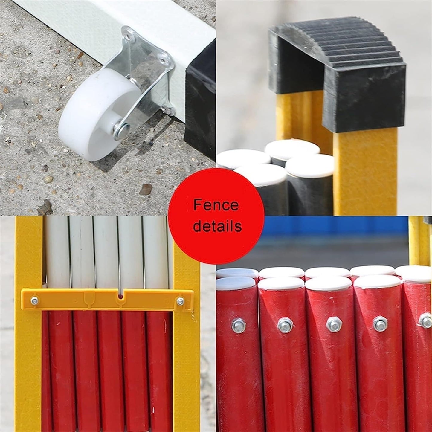 Barricade Retractable Traffic Barricade Industrial Expandable Metal Barricade with Caster for Road Garage Construction(3m)