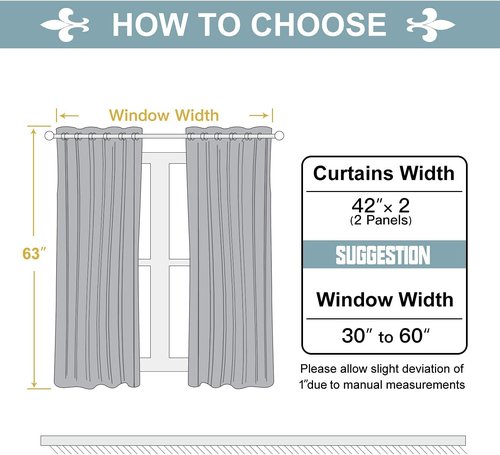 ChrisDowa Grommet Blackout Curtains - Thermal Insulated Room Darkening Panels, Cappuccino, 42W x 63L