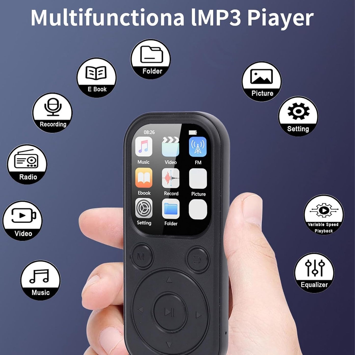 BONKZEBU MP3 MP3 8, 10.12 (32G Portable HiFi Music Player,Large Storage Capacity Player,HiFi Sound Quality Portable