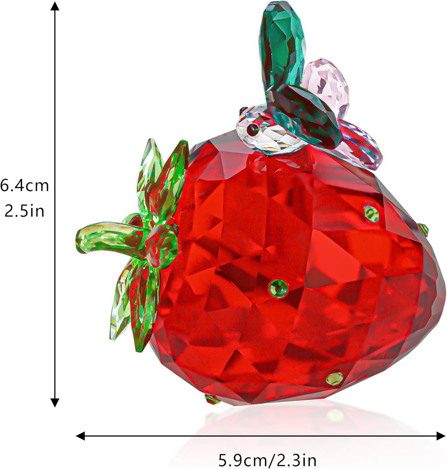 QFkris Crystal Strawberry Figurine - Mini Glass Art Collectible | Perfect Gift for Home Decor & Birthdays