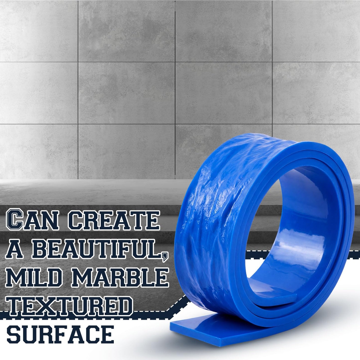 RimCereal Concrete Stone Rock Edge Form Liner Countertop Edge Form Liner Chiseled Concrete Stone Molds for Countertops Steps, Benches, Fireplaces Edging Forms(Blue,5.91" W X 90.55" L X 0.79" T)
