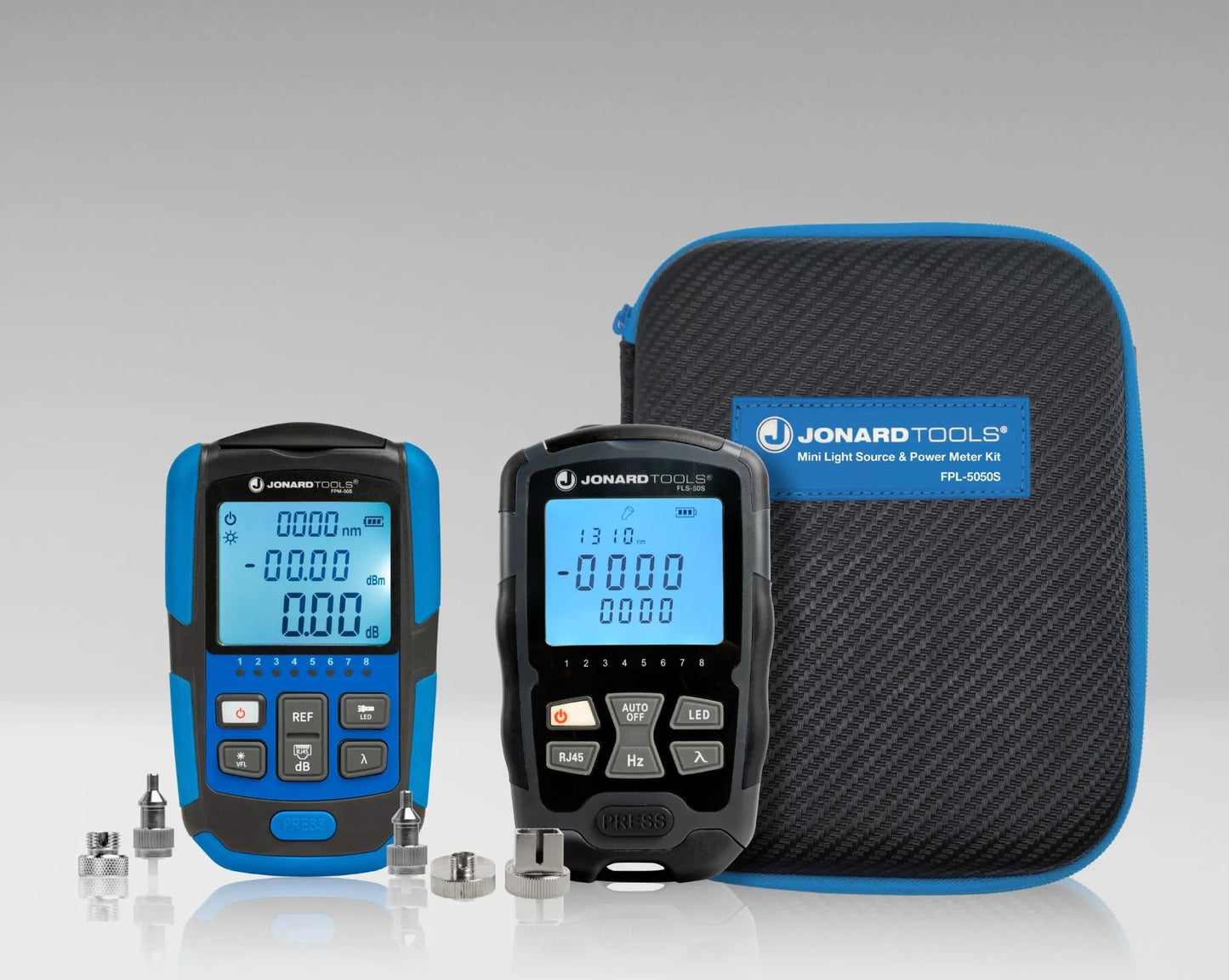 Jonard Tools FPL-5050S Mini Fiber Optic Power Meter & Light Source Kit, Single Mode 1310/1550nm, Optical Loss Tester, Built-in VFL, RJ45 Cable Tester