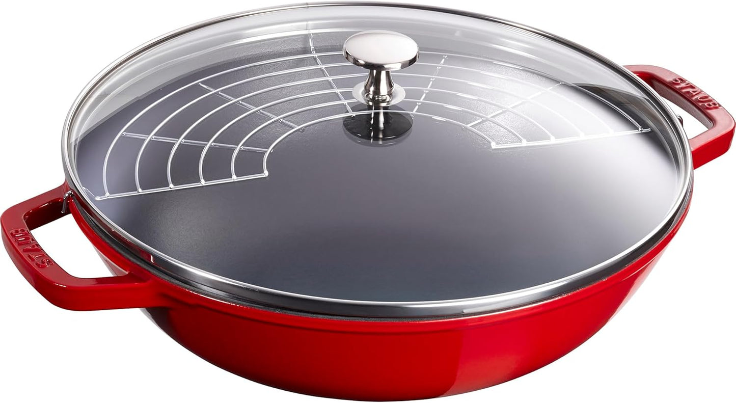 STAUB Cast Iron Dutch Oven - 4.5-Quart Perfect Pan for 4-5 Servings | Made in France, Cherry